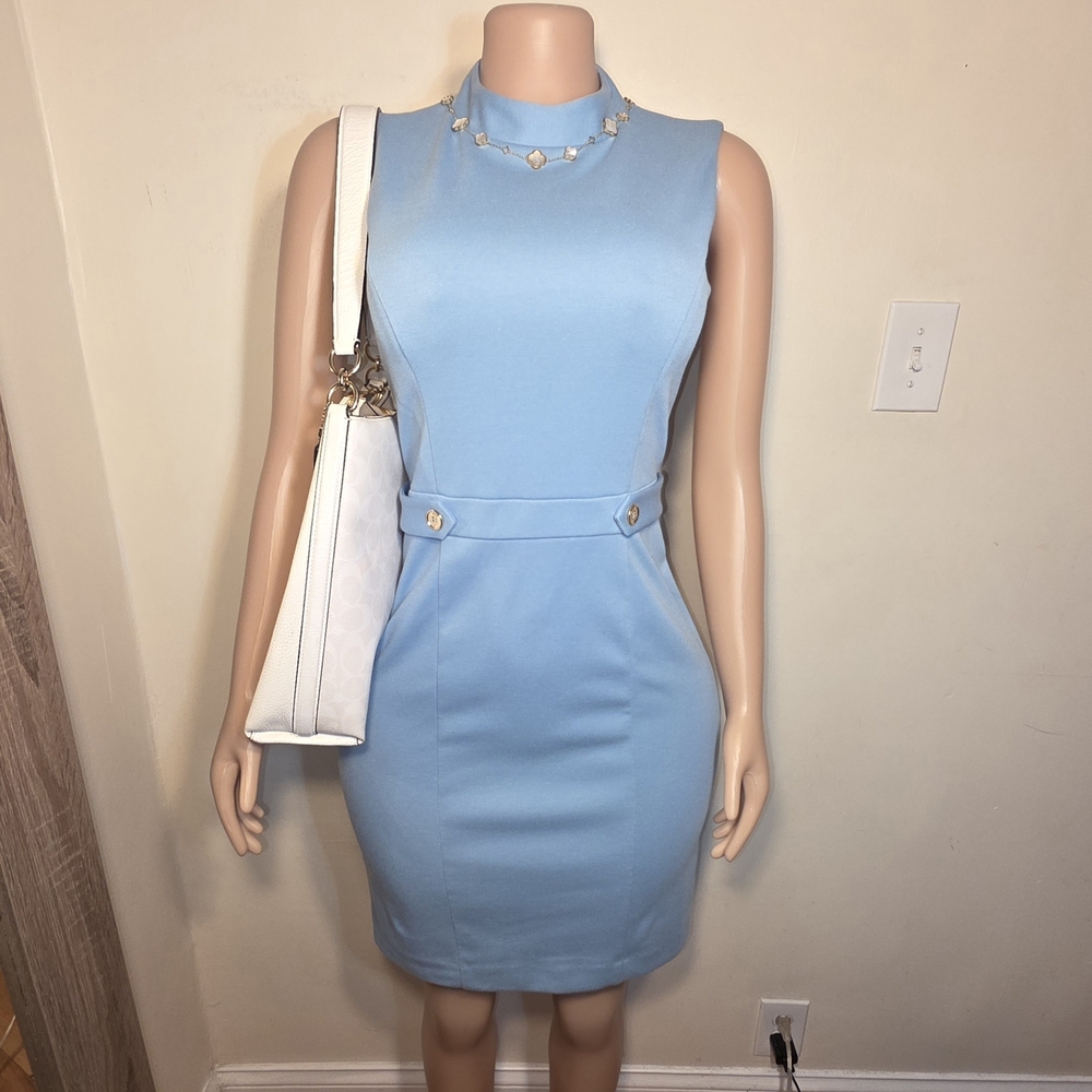 ☆Ellen Tracy Light Blue Sleeveless Midi Dress☆